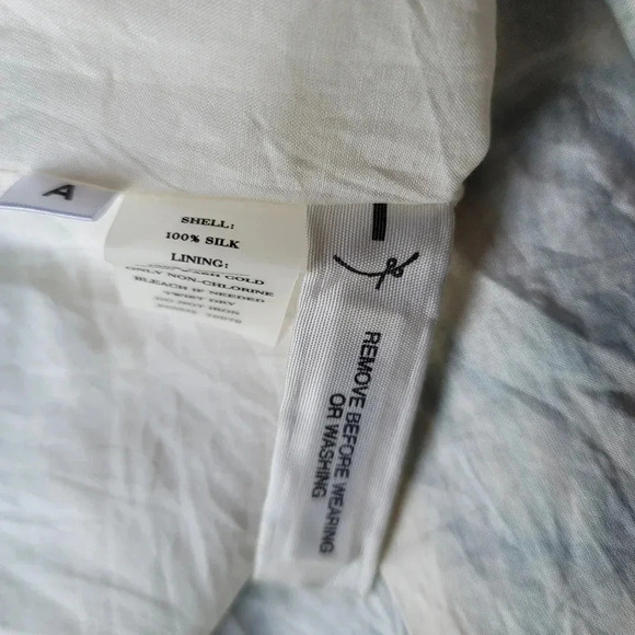 Ann Taylor 100% Silk Blue & White Turquoise Spaghetti Strap Dress Size 6 - Picture 4 of 11